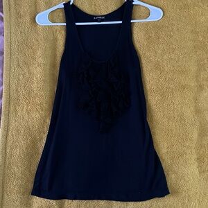 Express Elegant Black Ruffle Tank